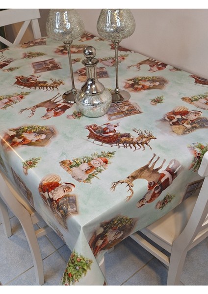 Yeni Yıl Desenli Elyaflı Pvc Masa Örtüsü – Silinebilir ve Su Geçirmez Muşamba fiyatları