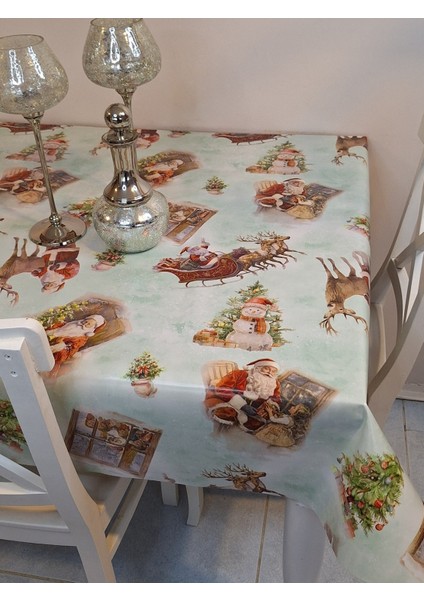 Yeni Yıl Desenli Elyaflı Pvc Masa Örtüsü – Silinebilir ve Su Geçirmez Muşamba modelleri