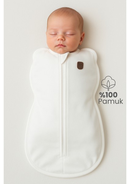 Bebek Uyku Tulumu 3-6 Ay - %100 Pamuk Terletmeyen Bebek Kundak Organik, Fermuarlı Yenidoğan Kundak