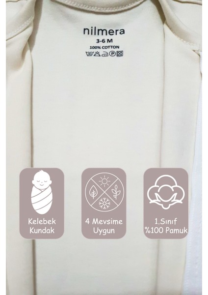 Bebek Uyku Tulumu 3-6 Ay - %100 Pamuk Terletmeyen Bebek Kundak Organik, Fermuarlı Yenidoğan Kundak fırsatları