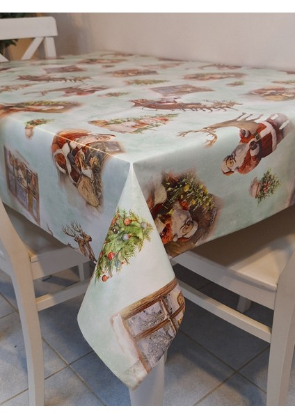 Yeni Yıl Desenli Elyaflı Pvc Masa Örtüsü – Silinebilir ve Su Geçirmez Muşamba fırsatları