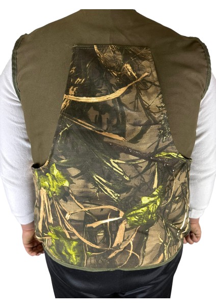 Avcı Yeleği - 30 Fişek Kapasiteli - Haki Üzerine Yeşil Ağaç Desen Kumaş fiyatları