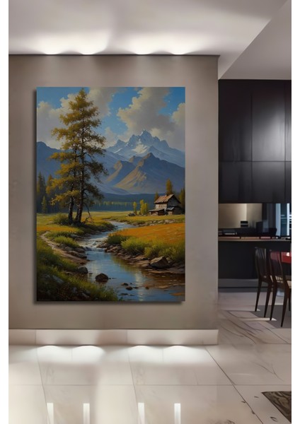 Dağ Manzaralı Ahşap Mdf Dekoratif Ev/işyeri Duvar Tablo Dikdörtgen Ev/işyeri Duvar Tablo