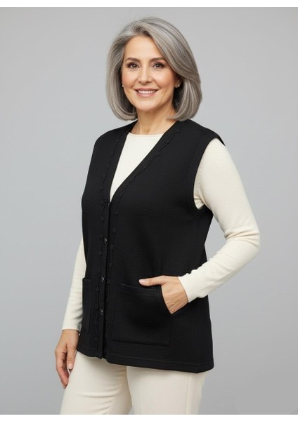 Kadın Orta Yaş ve Üzeri Sıkı Dokuma Ince Anne Triko Yelek 1140 fiyatları