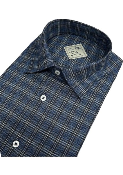Klasik Geniş Kesim Ekoseli Flanel Çift Cepli Uzun Kollu Erkek Gömlek fiyatları