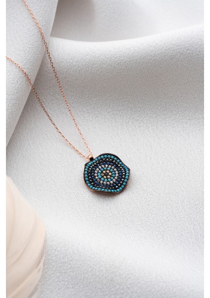 925 Ayar Gümüş Rose Nazarlı Kolye fırsatları