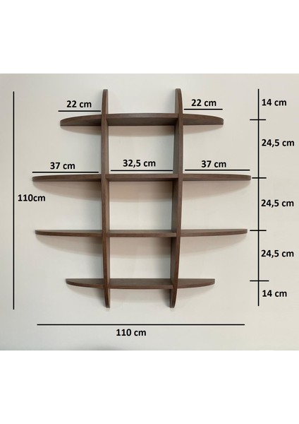 12 Raflı Dekoratif Ahşap Geniş Duvar Rafı indirimleri