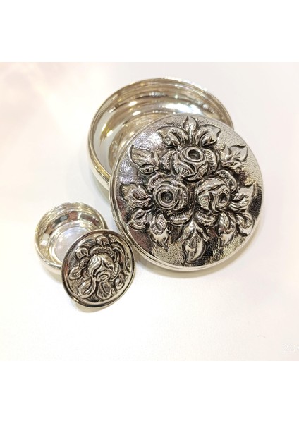 Antika 900 Ayar Gümüş 2 Adet Gül Işlemeli Kutu Hd Videolu