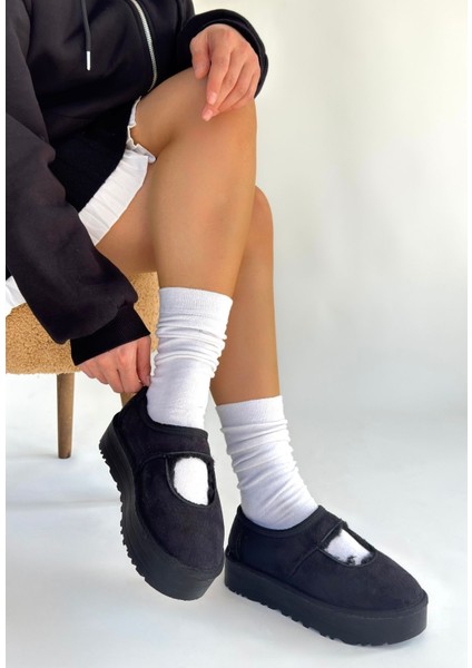 Içi Kürklü Bot Süet Siyah Topuk Boyu 4 cm fiyatları