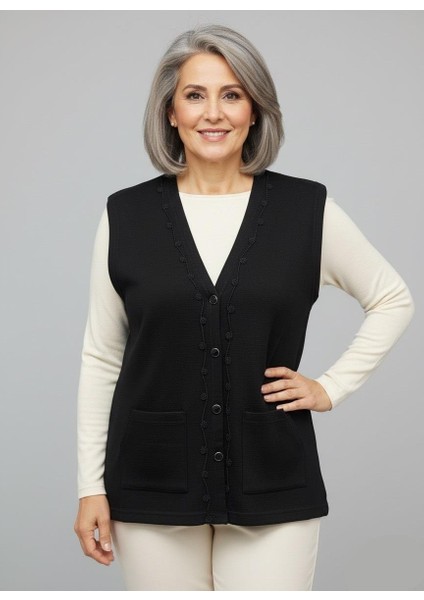 Kadın Orta Yaş ve Üzeri Sıkı Dokuma Ince Anne Triko Yelek 1140 indirimleri