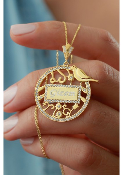 925 Ayar Gümüş Isimli Kuşlu Kolye fiyatları