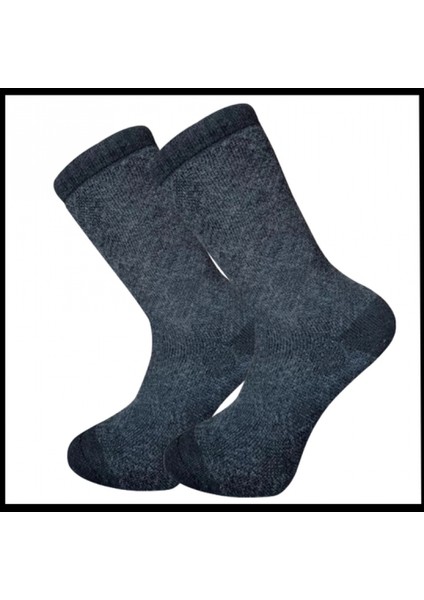 Uyguna-Yakala Eskimo - Antrasit - Kuzu Yünü Havlu Erkek Çorabı - RAP.393