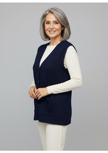 Kadın Orta Yaş ve Üzeri Sıkı Dokuma Ince Anne Triko Yelek 1140 fiyatları