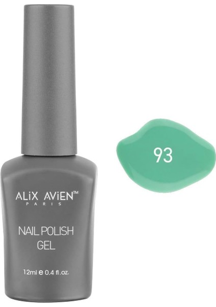 Alıx Avıen Yeşil Kalıcı Oje 93-Yoğun Renk Veren Jel Oje 12 Ml-Nail Uv Gel Polish 93