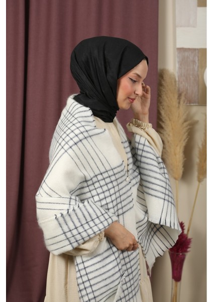 Çift Taraflı Çizgili Kışlık Omuz Şalı fırsatları