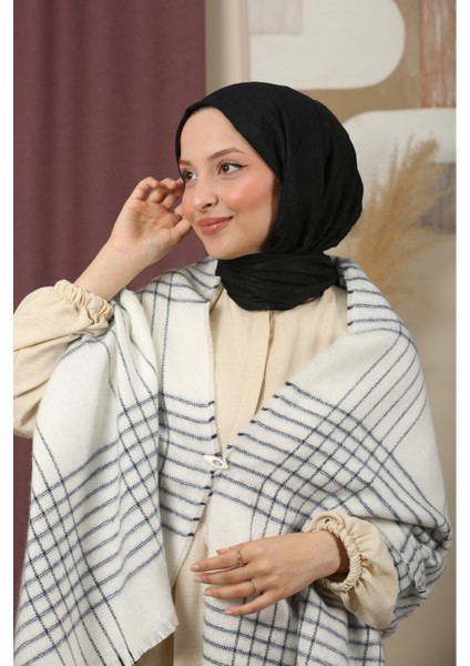 Çift Taraflı Çizgili Kışlık Omuz Şalı indirimleri