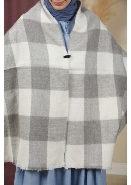 Çift Taraflı Çizgili Ekose Omuz Şalı fiyatları