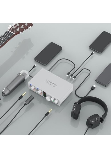 Professional E2X2 Otg | Yüksek Kalite Usb-C Ses Kartı: 2-Giriş/2-Çıkış 24BIT/192KHZ, 8...600OHM Arası Kulaklıklara Kadar Kullanılabilir. (Pc/mac/ios/) fiyatları