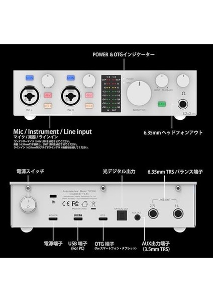 Professional E2X2 Otg | Yüksek Kalite Usb-C Ses Kartı: 2-Giriş/2-Çıkış 24BIT/192KHZ, 8...600OHM Arası Kulaklıklara Kadar Kullanılabilir. (Pc/mac/ios/) modelleri