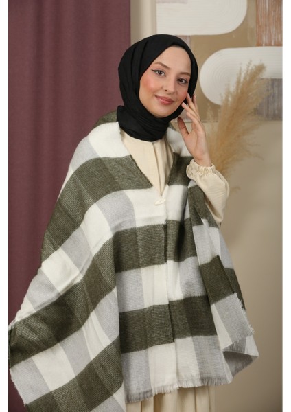 Çift Taraflı Çizgili Kışlık Omuz Şalı indirimleri