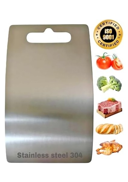 Oval Kesim Paslanmaz Çelik Kesme Tahtası Mutfak Piknik Için 304 Kalite Antibakteriyel Küf Tutmaz Temizlenir Et Sebze Meyve Doğrama Tahtası Lüks Kesme Matı 30 * 22,5 cm fiyatları