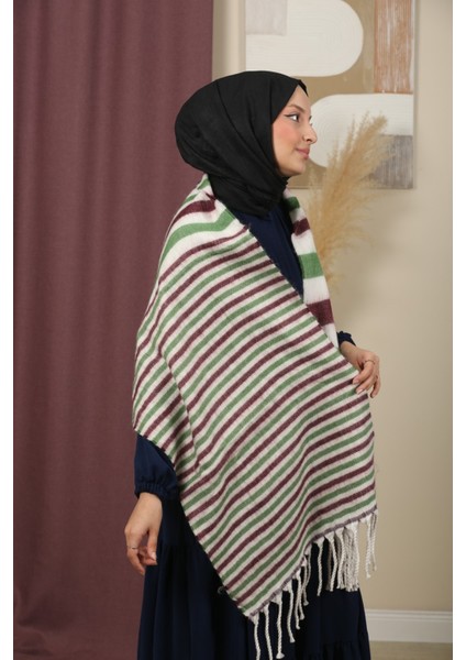 Çift Taraflı Kışlık Omuz Şalı modelleri