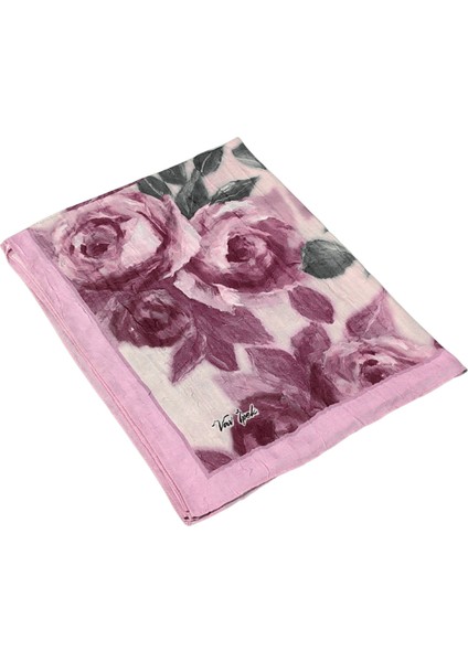 Vav Ipek Bambu Kraş Pamuk Şal – Gül Desenli, Yumuşak ve Nefes Alabilen Şal fiyatları