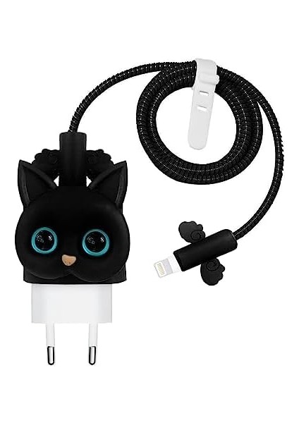 Kablo Koruyucu ve Şarj Adaptör Için Kılıf Figürlü Silikon Crtn-Fgr-Ct-Ktn-Syh [ ile Uyumlu Kılıf - ] modelleri