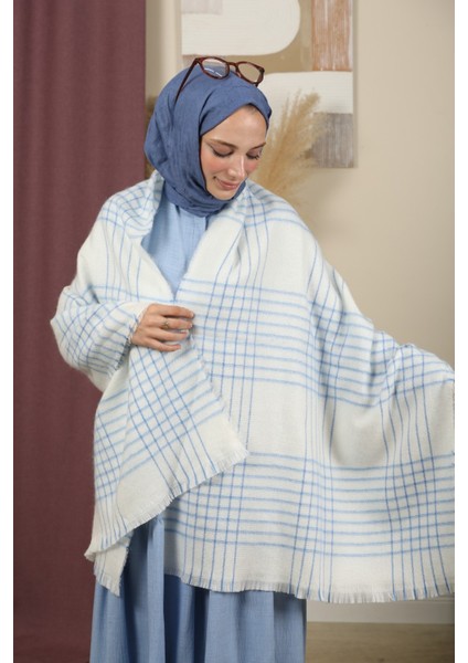 Çift Taraflı Çizgili Kışlık Omuz Şalı modelleri