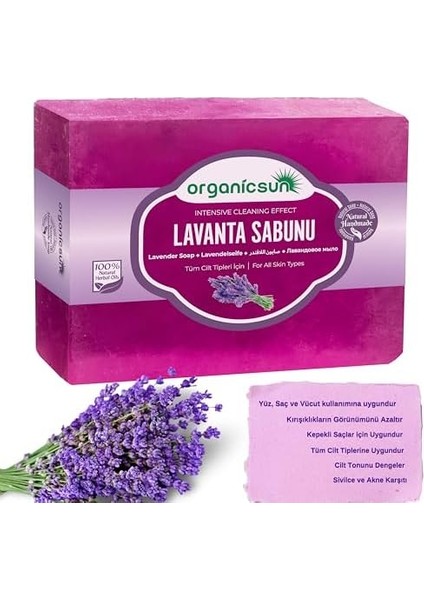 Organicsun Doğal Lavanta Sabunu 140 gr Tüm Cilt Tipleri Için Onarıcı Besleyici Natural fiyatları