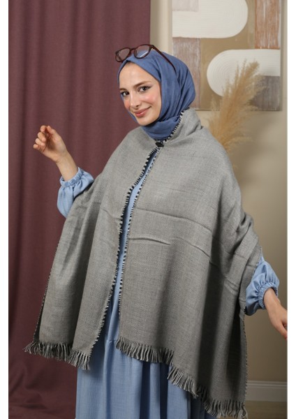 Çift Taraflı Ekose Kışlık Omuz Şalı