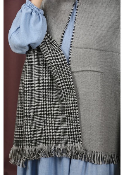 Çift Taraflı Ekose Kışlık Omuz Şalı fiyatları