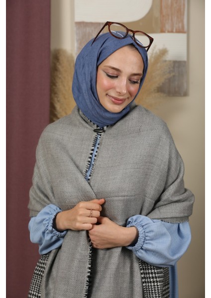 Çift Taraflı Ekose Kışlık Omuz Şalı modelleri