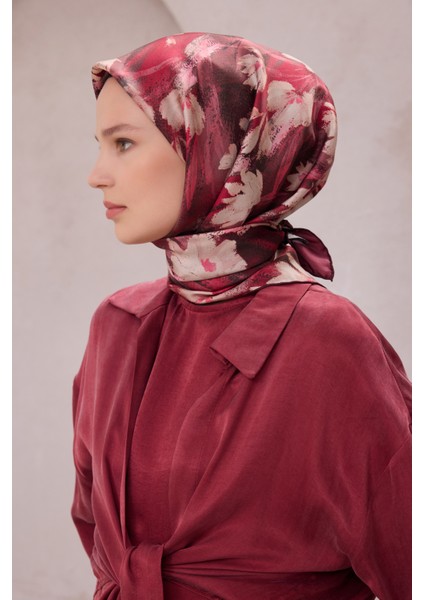 Çiçek Desen Ipek Twill Eşarp 4217D01-86