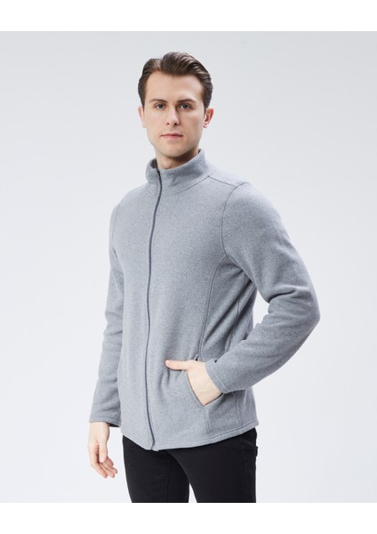 Mooncover Unisex Italyan Polar Fermuarlı Cepli Sweatshirt