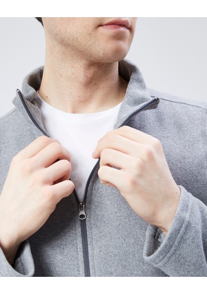 Mooncover Unisex Italyan Polar Fermuarlı Cepli Sweatshirt