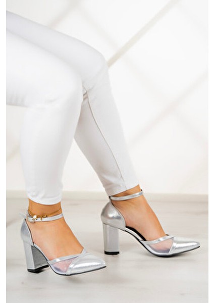 Diana Kadın Ayakkabı Kalın Topuklu Fileli Tasarım Kaliteli Neolit Taban