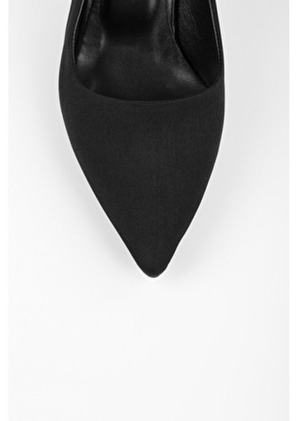 Kadın Magda Siyah Mat Saten Topuklu Ayakkabı Stiletto indirimleri