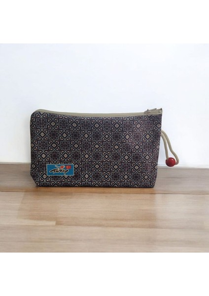Baskılı Geometrik Desenli Fermuarlı Akrilik Bez Cüzdan fiyatları