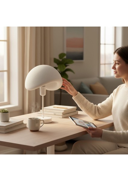 Beton Görünümlü Modern Masa Lambası Metal Gövdeli Abajur Yatak Odası ve Salon Dekoratif Aydınlatma fiyatları