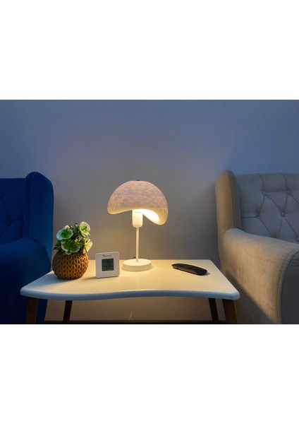 Beton Görünümlü Modern Masa Lambası Metal Gövdeli Abajur Yatak Odası ve Salon Dekoratif Aydınlatma indirimleri