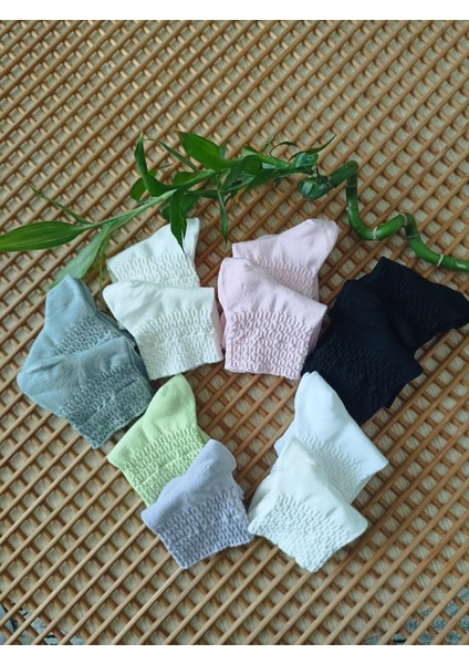 Bambu Bürümcek Lastikli Dikişsiz Burun 12'li Kadın Çorabı