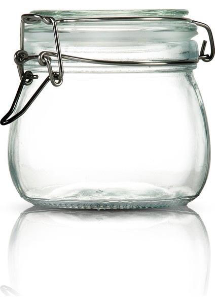 Korken Kavanoz 500 ml Vakumlu Kilitli Cam Saklama Kavanozu