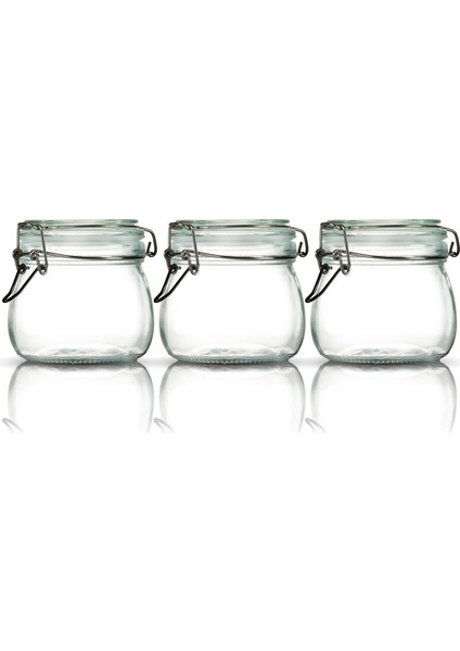 Korken Kavanoz 500 ml Vakumlu Kilitli Cam Saklama Kavanozu