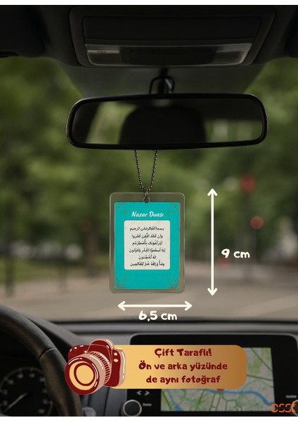 Nazar Duası ve Açıklamalı, Araba Süsü, Araba Süsü, Hediye Araç Içi, Baba Anne Hediye-Çift Taraflı fiyatları