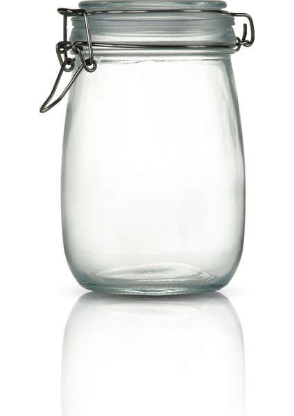 Korken Kavanoz 1000 ml Vakumlu Kilitli Cam Saklama Kavanozu