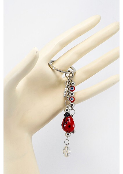 El Yapımı Uğur Böcekli Salkım Nazar Boncuklu Anahtarlık, Nazarlı Hediyelik Çanta Süsü fırsatları