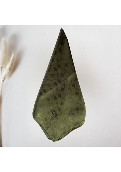 Küçük Baklava Desenli Yeşil Jakarlı Şal