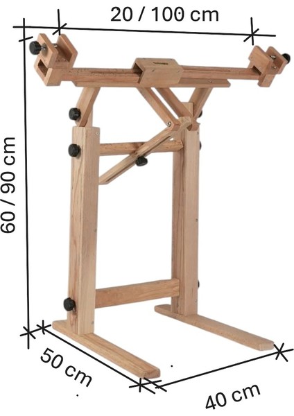 Kasnak Tutucu Ahşap Ayaklı Stand (20CM ile 65CM Arası Tüm Iğneli/telli Kasnak Bağlanabilir Özellik) fiyatları