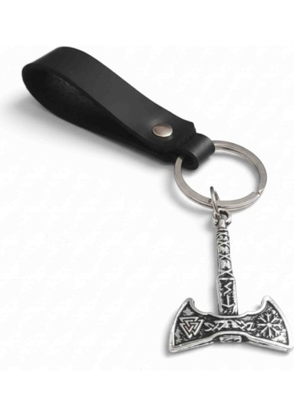Deri Anahtarlık Valknut Balta Figürlü Hakiki Deri Anahtarlık Hediye Anahtarlık fırsatları